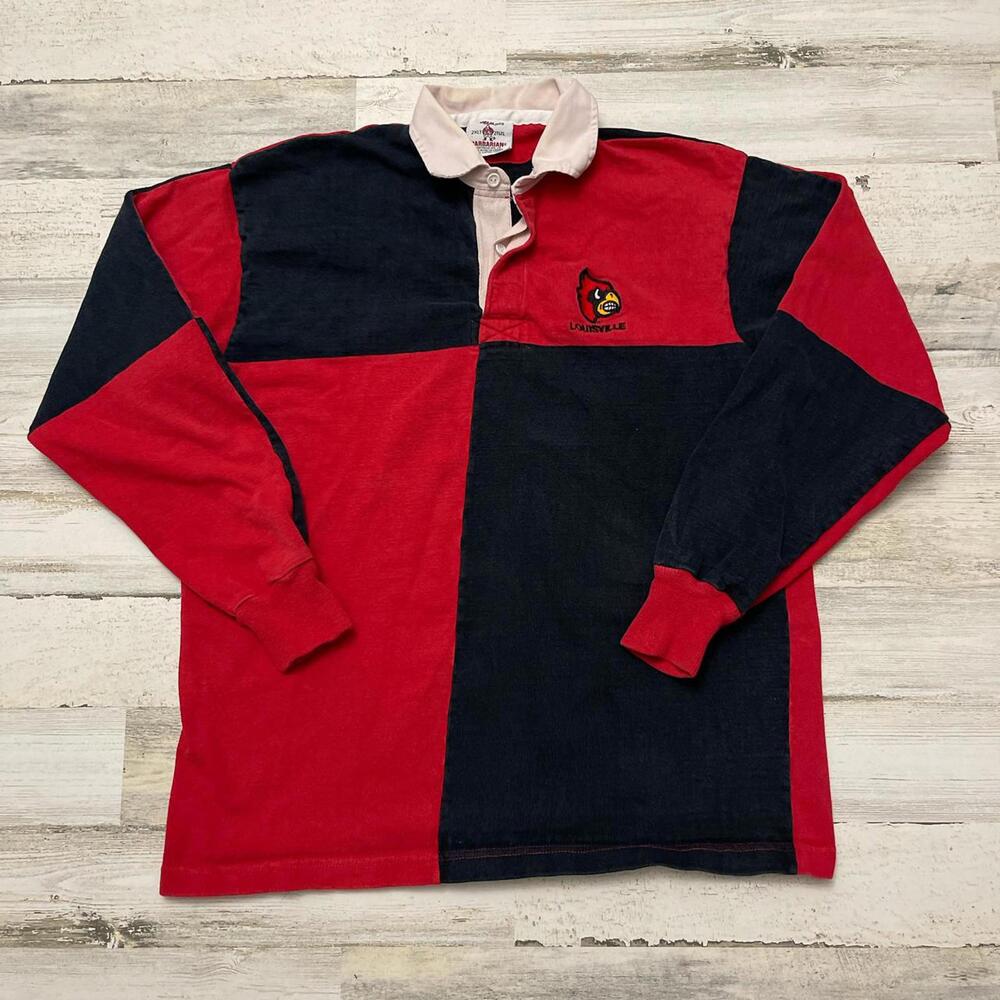 Vintage Barbarian Colorblock Louisville Cardinals Rugby Polo